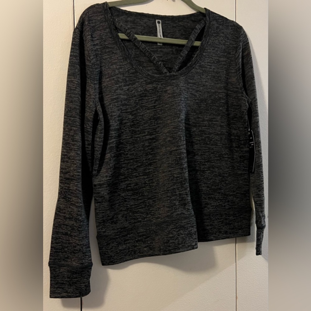 LOVE CHARM SPORT CHARCOAL HEATHER  LONG SLEEVE SWEATER (XL) NWT